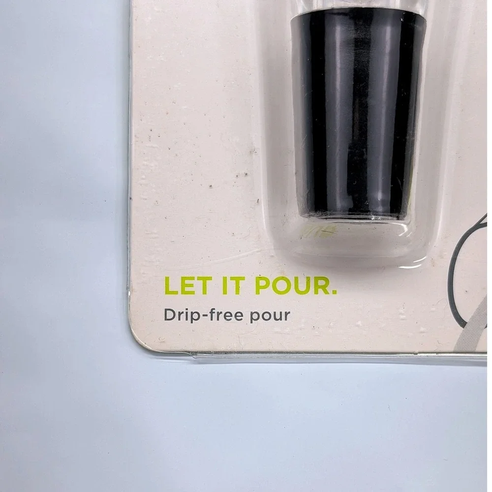 True Aerial Aerating Pourer Clear Black Wine Aerator Drip-Free 0450‎ New